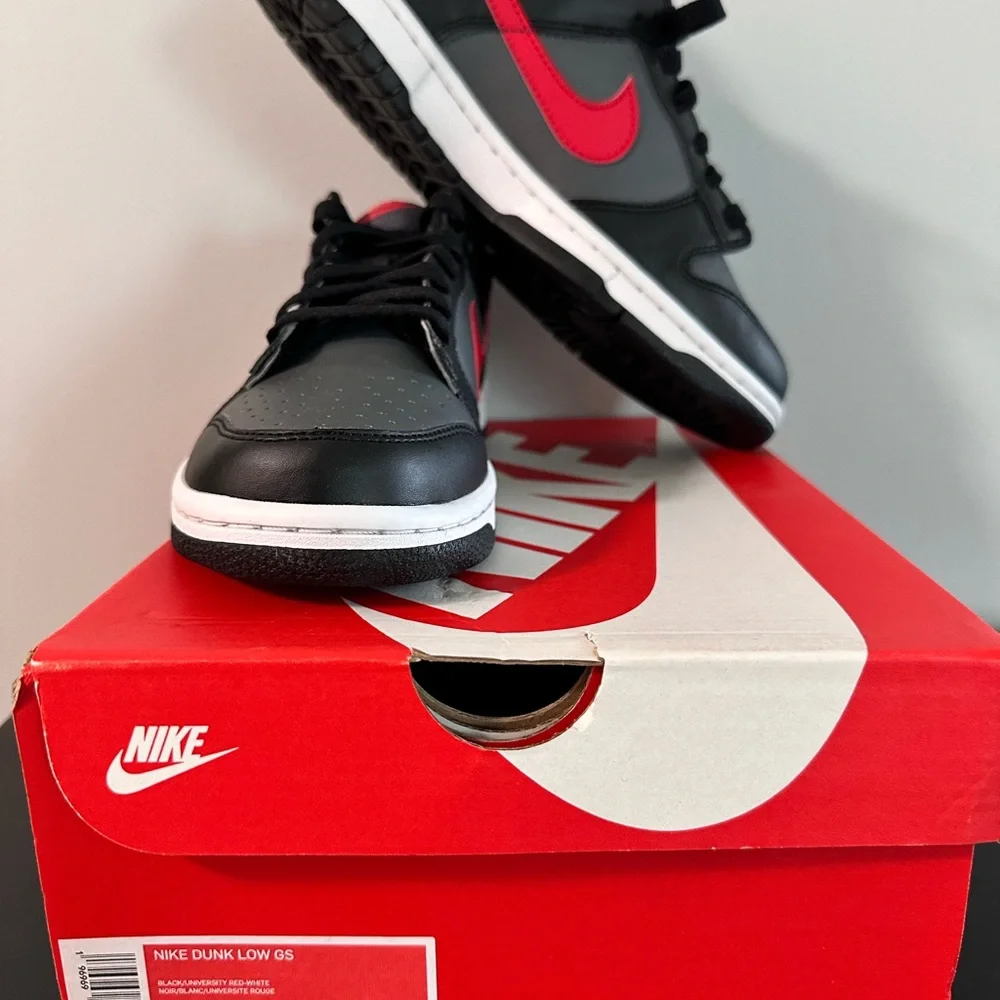 Nike Dunk Low Black Red Blue GS Size 7 - New fv0373 001